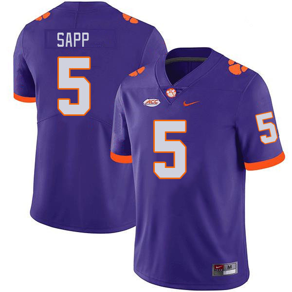Men #5 Josh Sapp Clemson Tigers College Football Jerseys Stitched-Purple